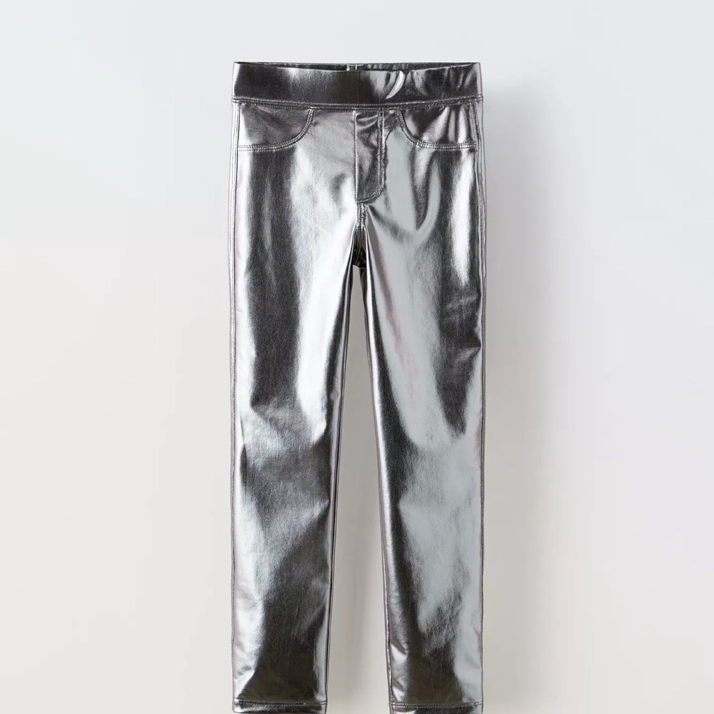 Brand new with tags - Zara Metallic Silver Kids Leggings